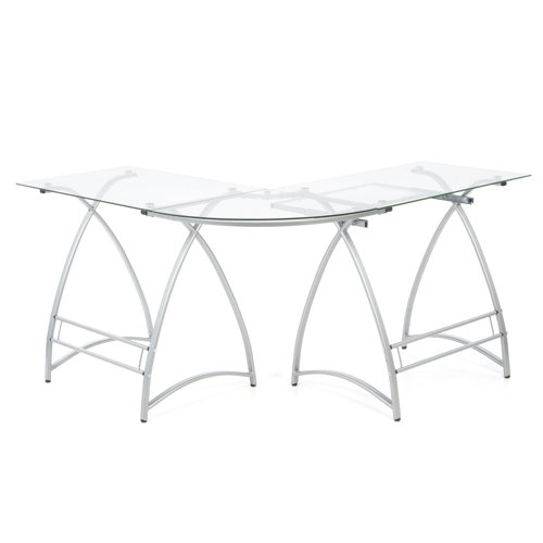 Latitude Run® Cloer Glass LShape Desk & Reviews Wayfair Canada